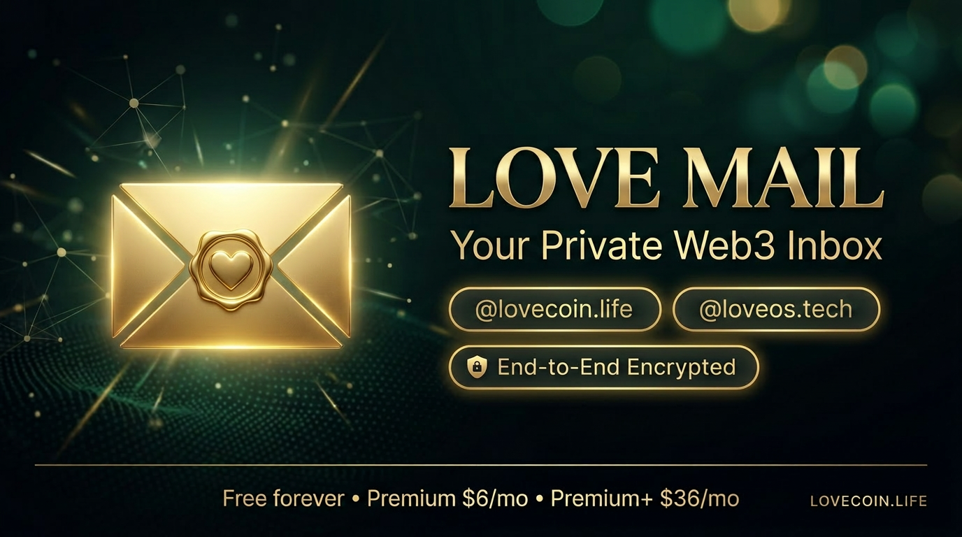 LOVE Mail launch banner — Landscape · 16:9